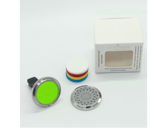 ZEN AROME - Diffuseur d'huiles essentielles pour voiture en inox clip'ar...