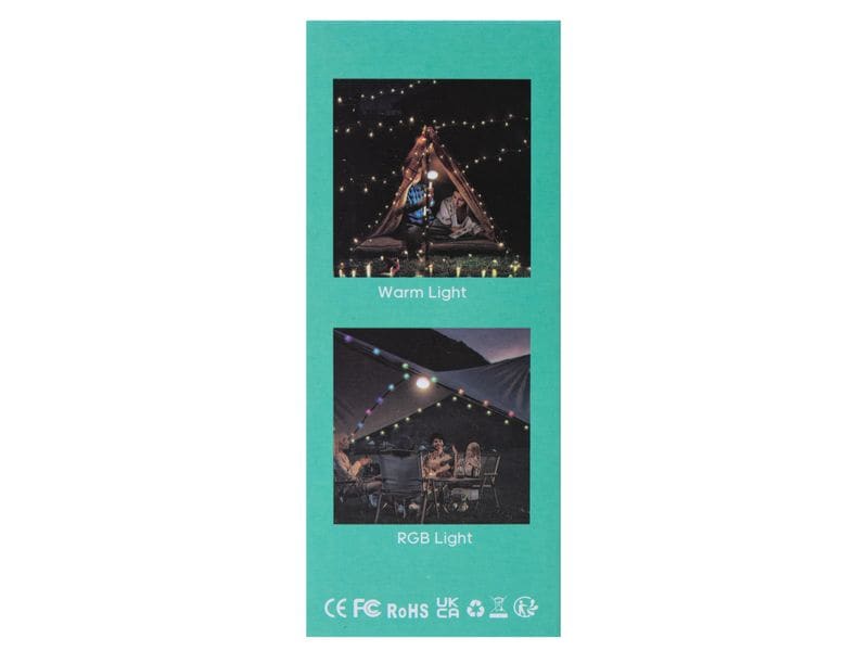 FTM Campinglampe RGB mit Powerbank LED-Campinglampe mit warmweissem und farbigem Licht