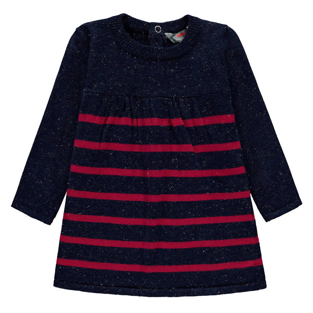 Kanz gestreepte baby jurk blauw