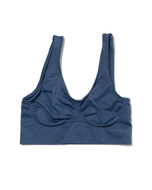 brassière sans coutures femme non préformée bleu