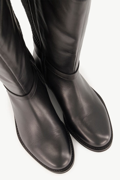 Lederstiefel, XXL-Schaft, Weite H
