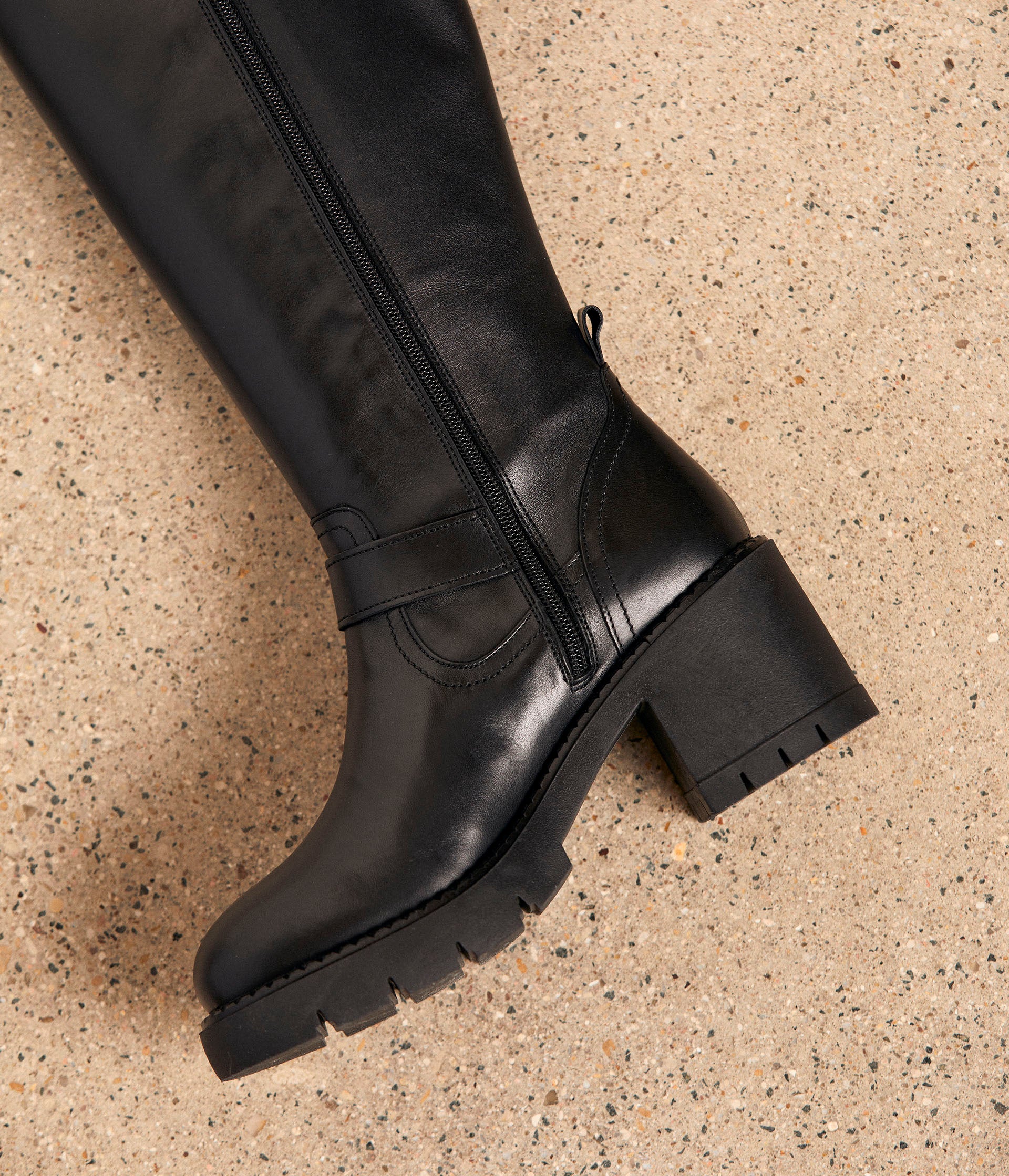 Bottes cuir noir Doria