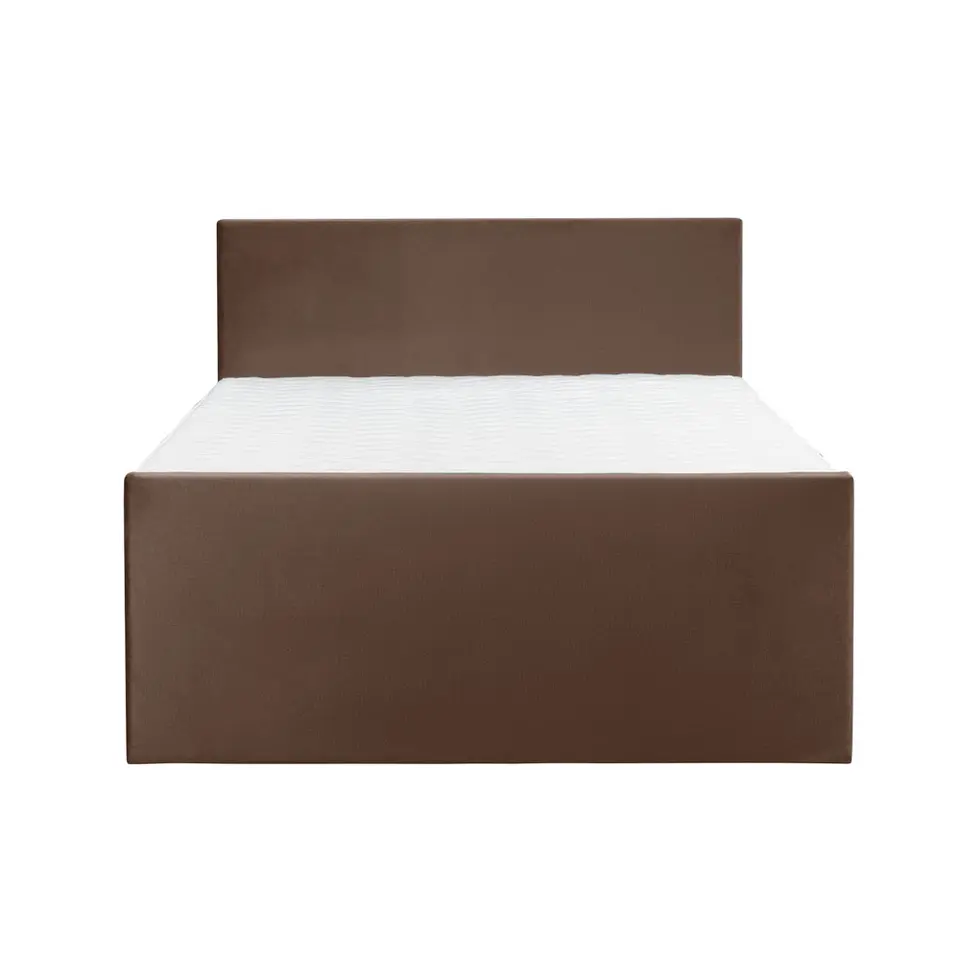 Boxspring met voetbord Liv egaal - bruin - 160x200 cm - slanke poot
