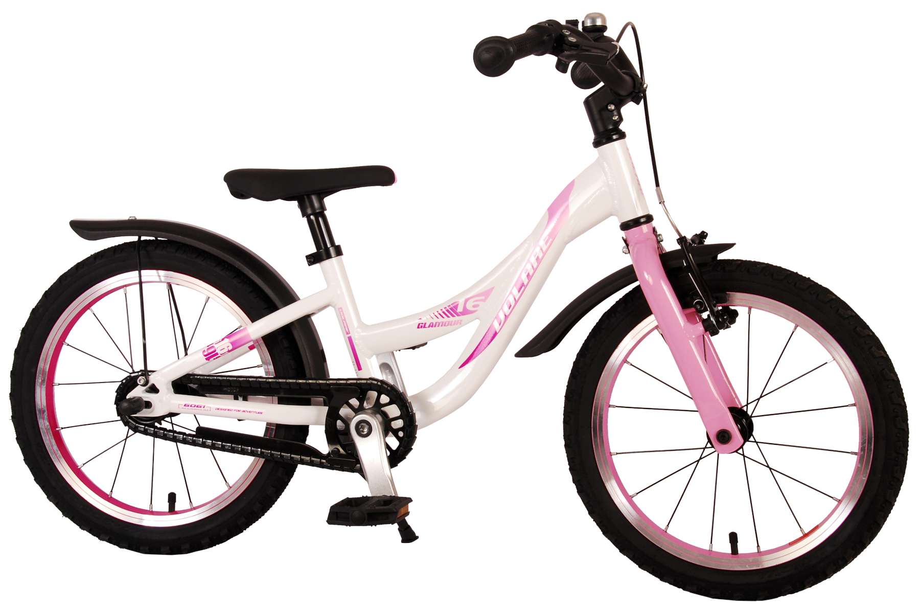 TPFSports Glamour Kinderfahrrad - Mädchen - 16 Zoll - Rücktritt + Handbremse - Perlmutt Mintgrün