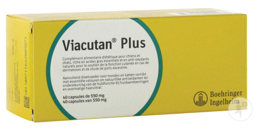 Viacutan Plus Complément Alimentaire Diététique Pour Chiens Et Chats Capsules 40x550mg