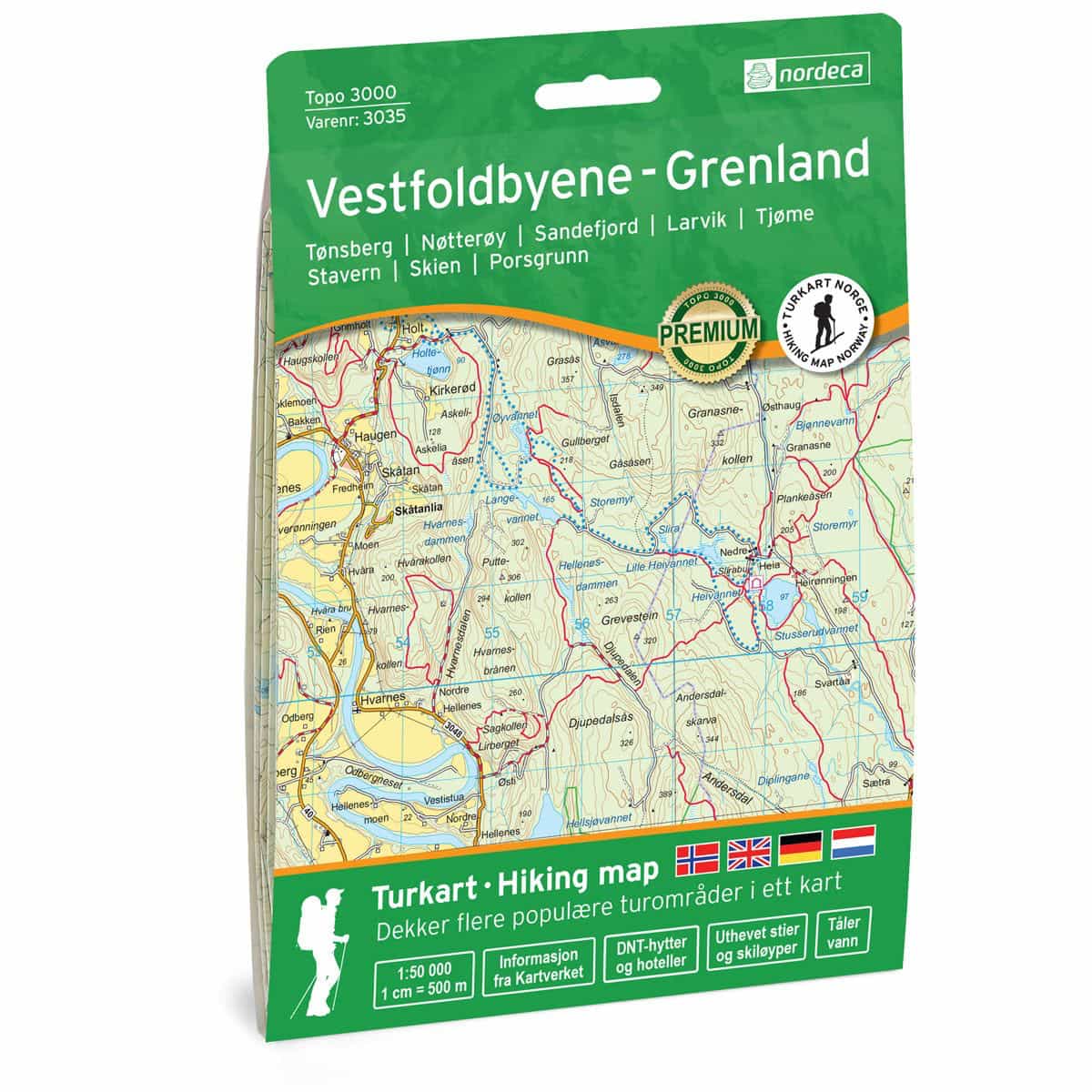 Nordeca Topo 3000 1:50 000 Vestfoldbyene - Grenland