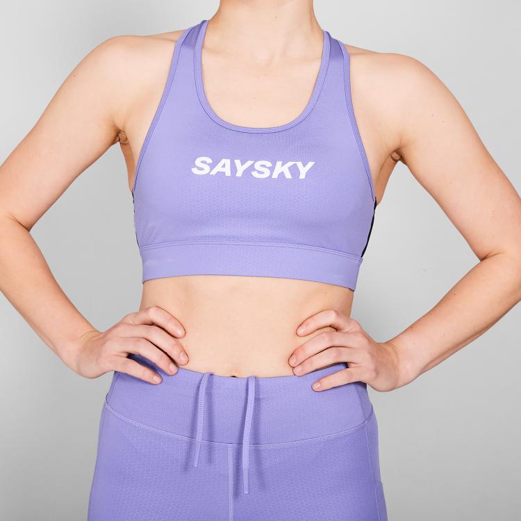 Saysky Logo Combat Sports Bra Womens Purple