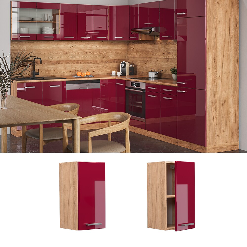 Vicco Hängeschrank Küchenschrank Küchenzeile R-Line 30 cm Goldkraft Bordeaux