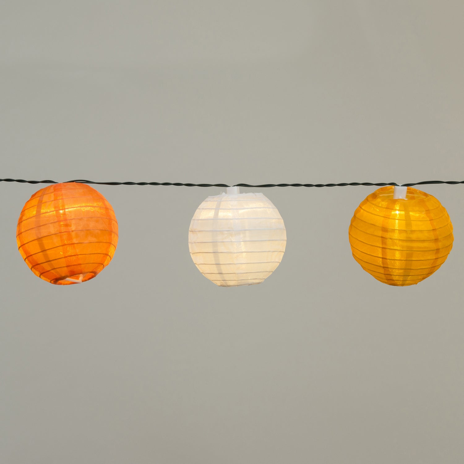 Intratuin LED solar lampion oranje D 10 cm 10 stuks