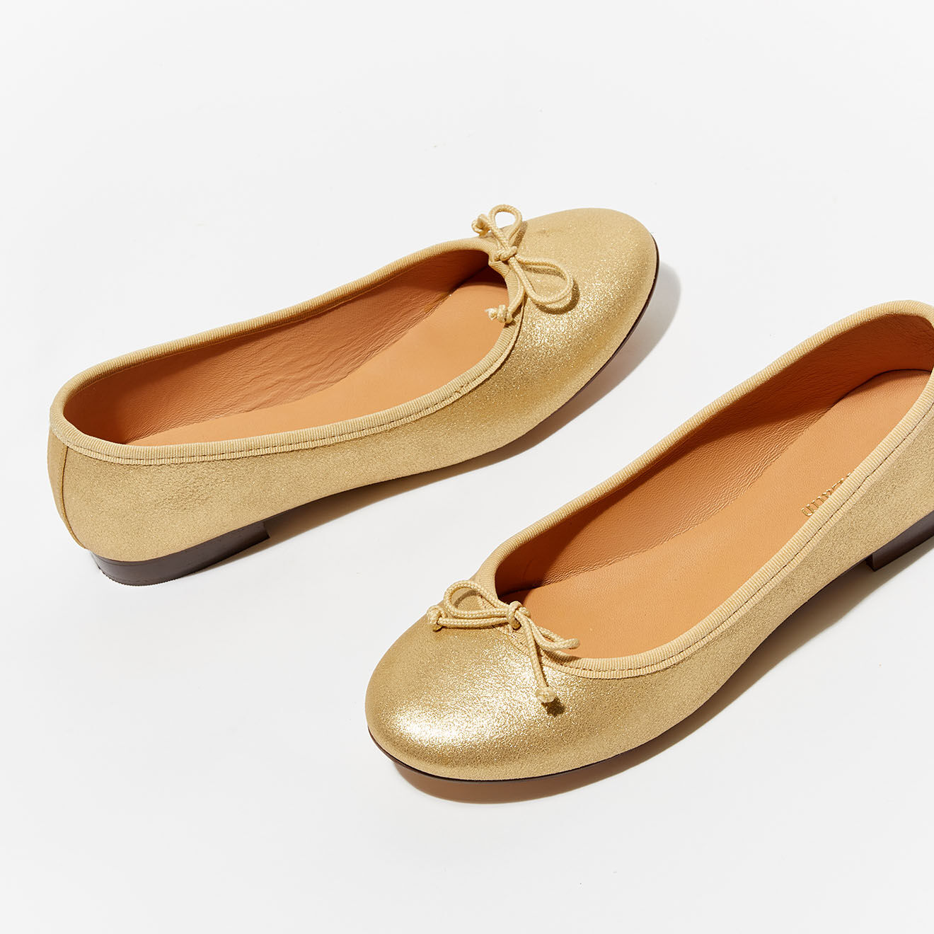 Quartier Latin Ballerines en Cuir irisé Nicole dorées