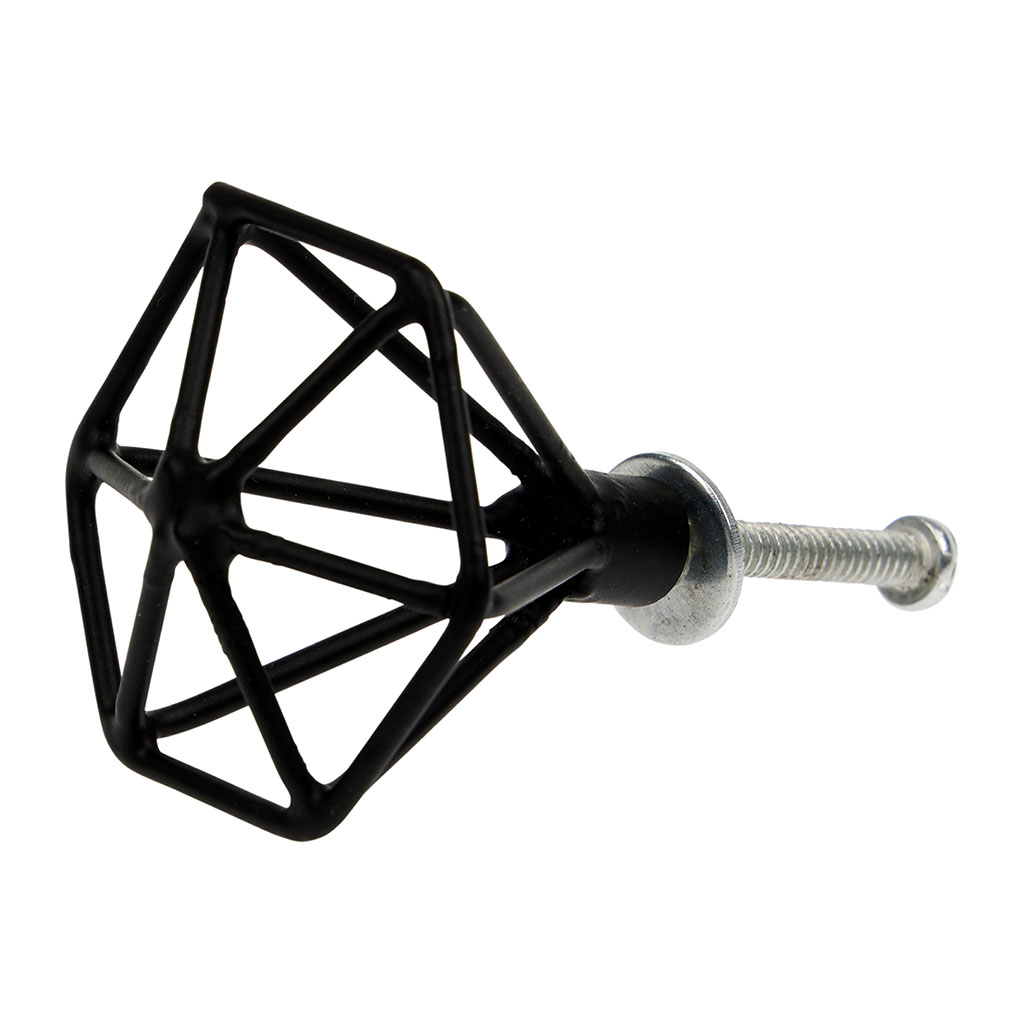 Bouton de meuble métal filaire diamant noir