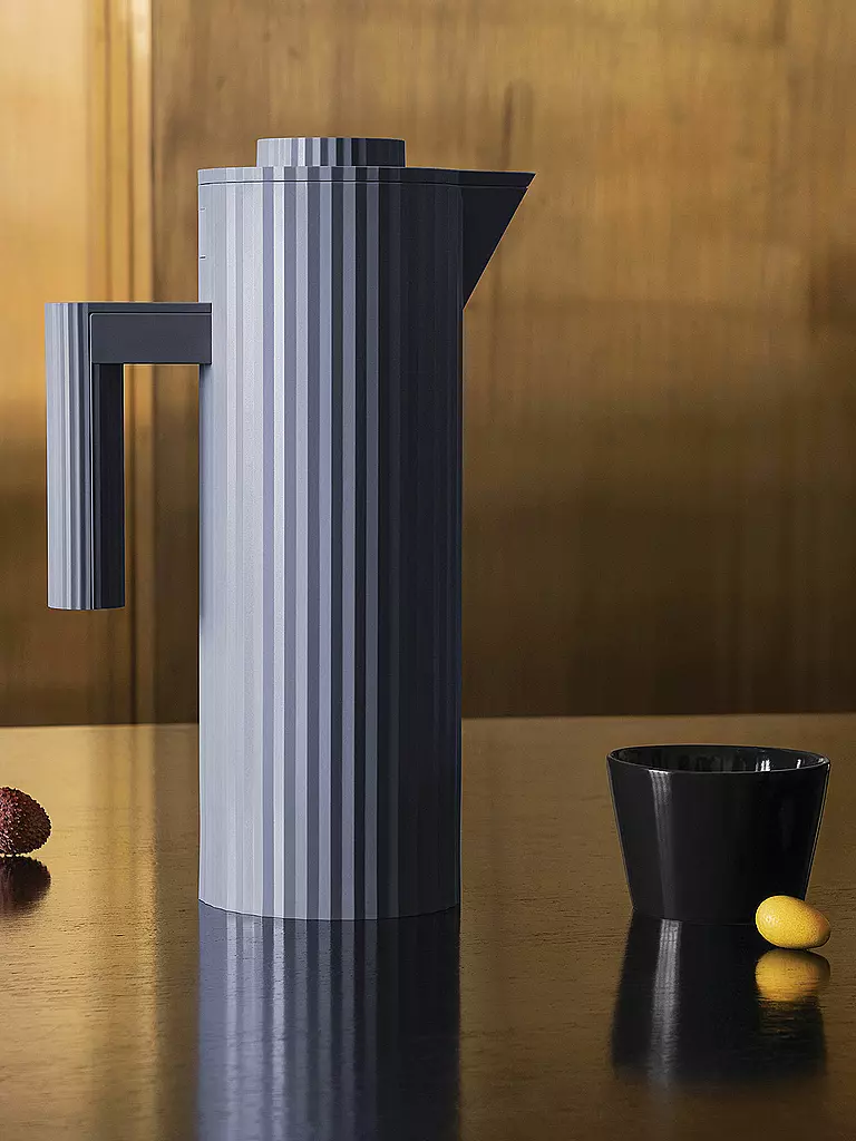 ALESSI Thermoskanne - Isolierkanne Plisse 1 l  Grau grau