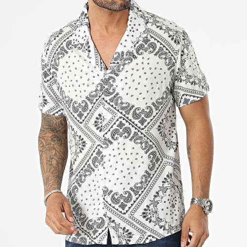 Chemise Manches Courtes Blanc Bandana