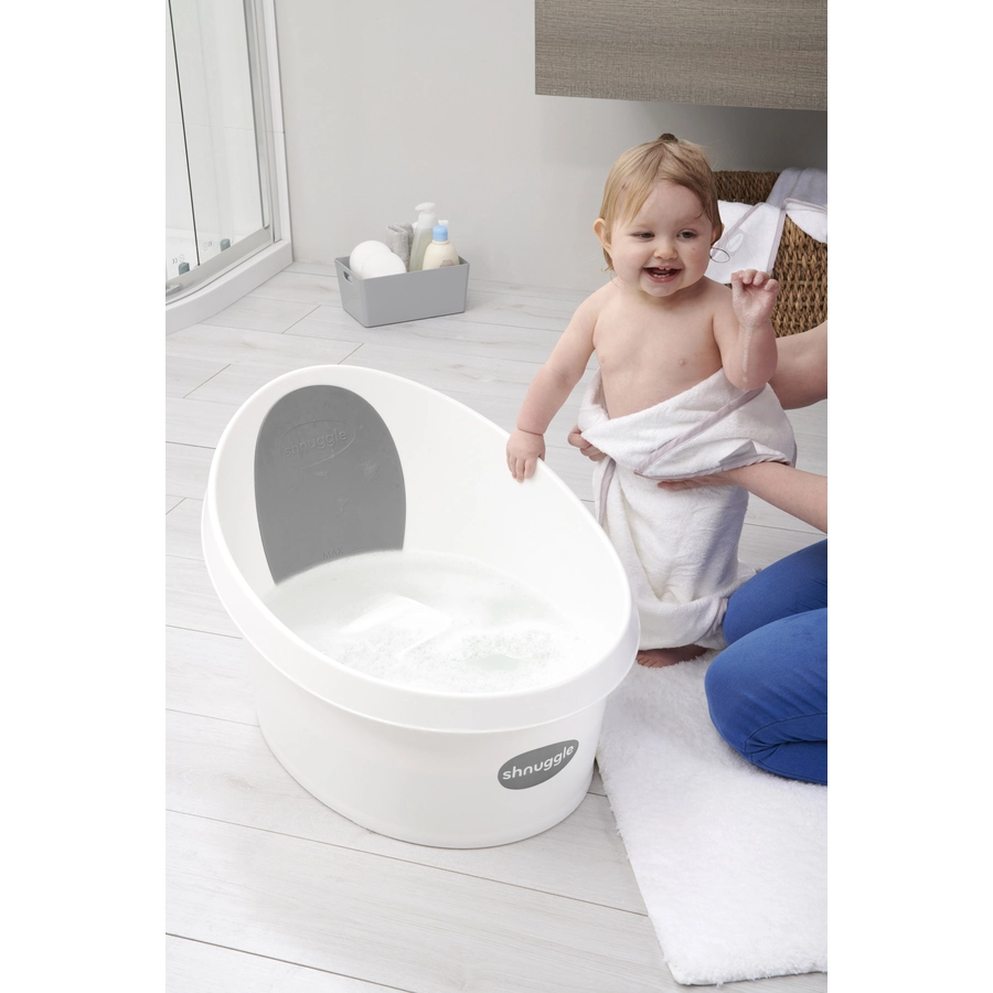 shnuggle® Kleinkindbadewanne weiß  grau