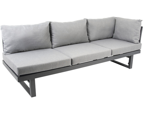 Tuinmeubelset loungeset bellavista 5-zits bestaande uit: driezitsbank, tafel inclusief kussens, aluminium antraciet