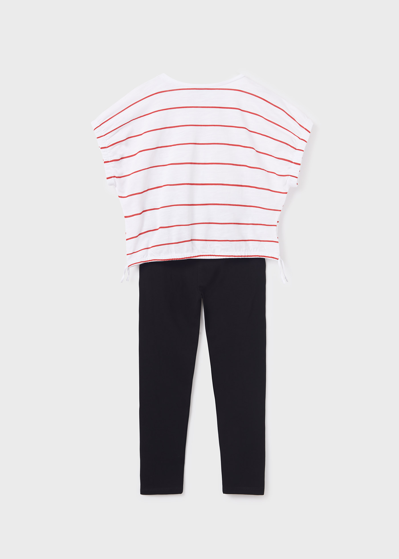 Conjunto de duas peças com camiseta de algodão e leggings para meninas