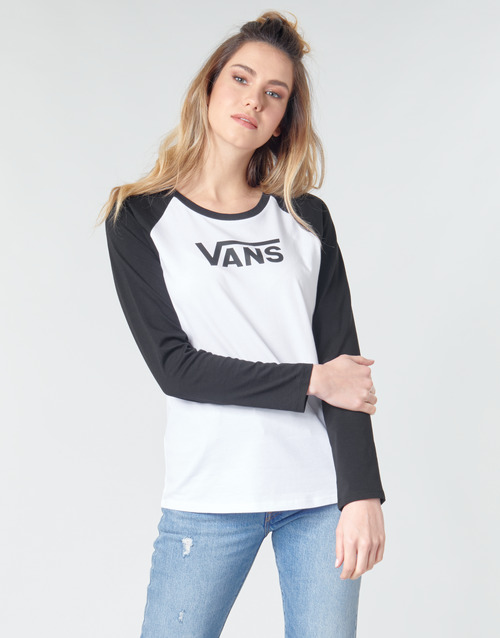 Vans - FLYING V LS RAGLAN - Blanc / Noir