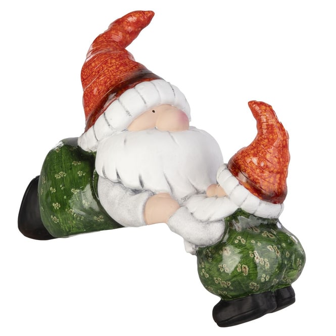 Kantenhänger Wichtel - grün/weiß/rot - ca. 44,5 x 21 x 46,5 cm