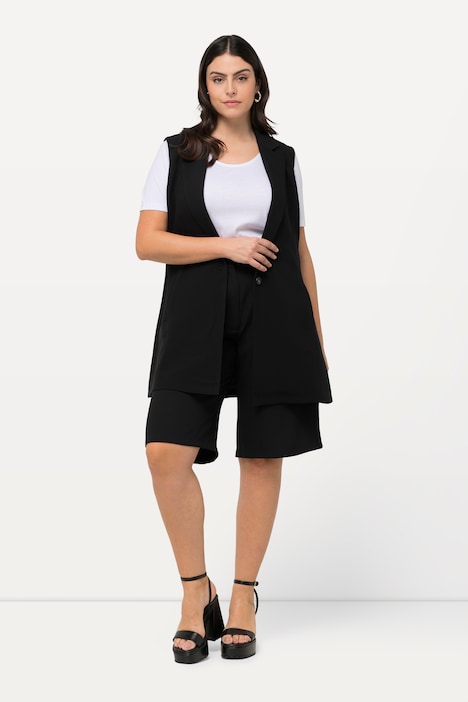 Bermuda-Shorts, weites Bein, Bundfalten