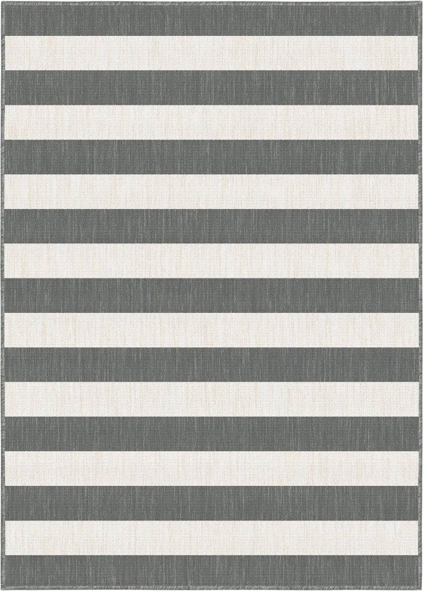 Eva Interior Buitenkleed Stripes Grijs|Wit dubbelzijdig - 160 x 230 cm