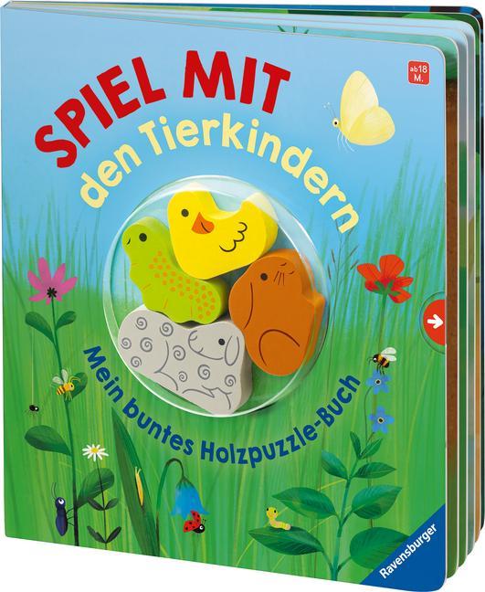 Spiel mit den Tierkindern! Mein buntes Holzpuzzle-Buch