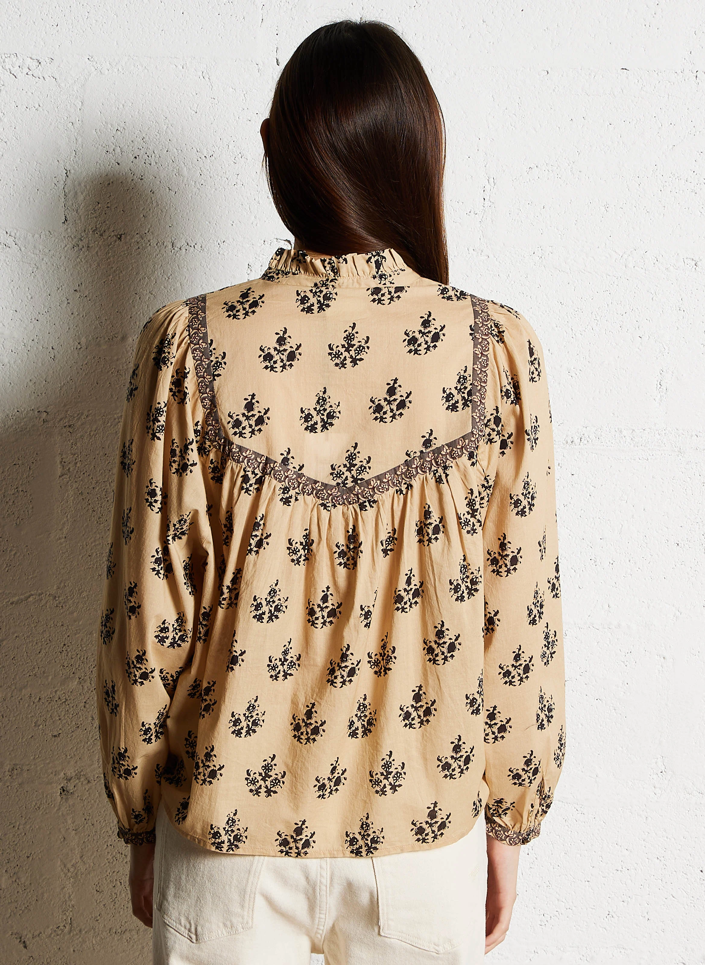 TINA - Blouse ample imprimée en coton | Blanc
