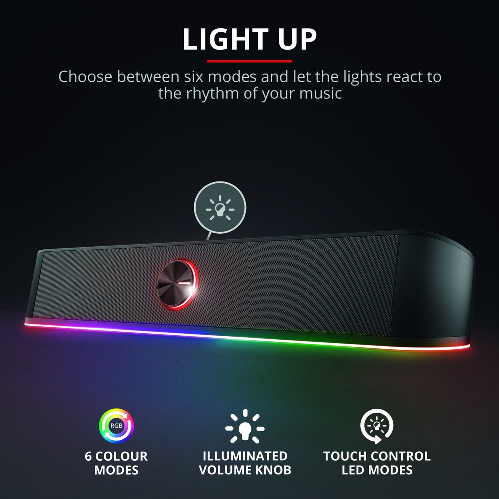 Trust GXT 619 Thorne RGB Stereo-Soundbar für TV & PC