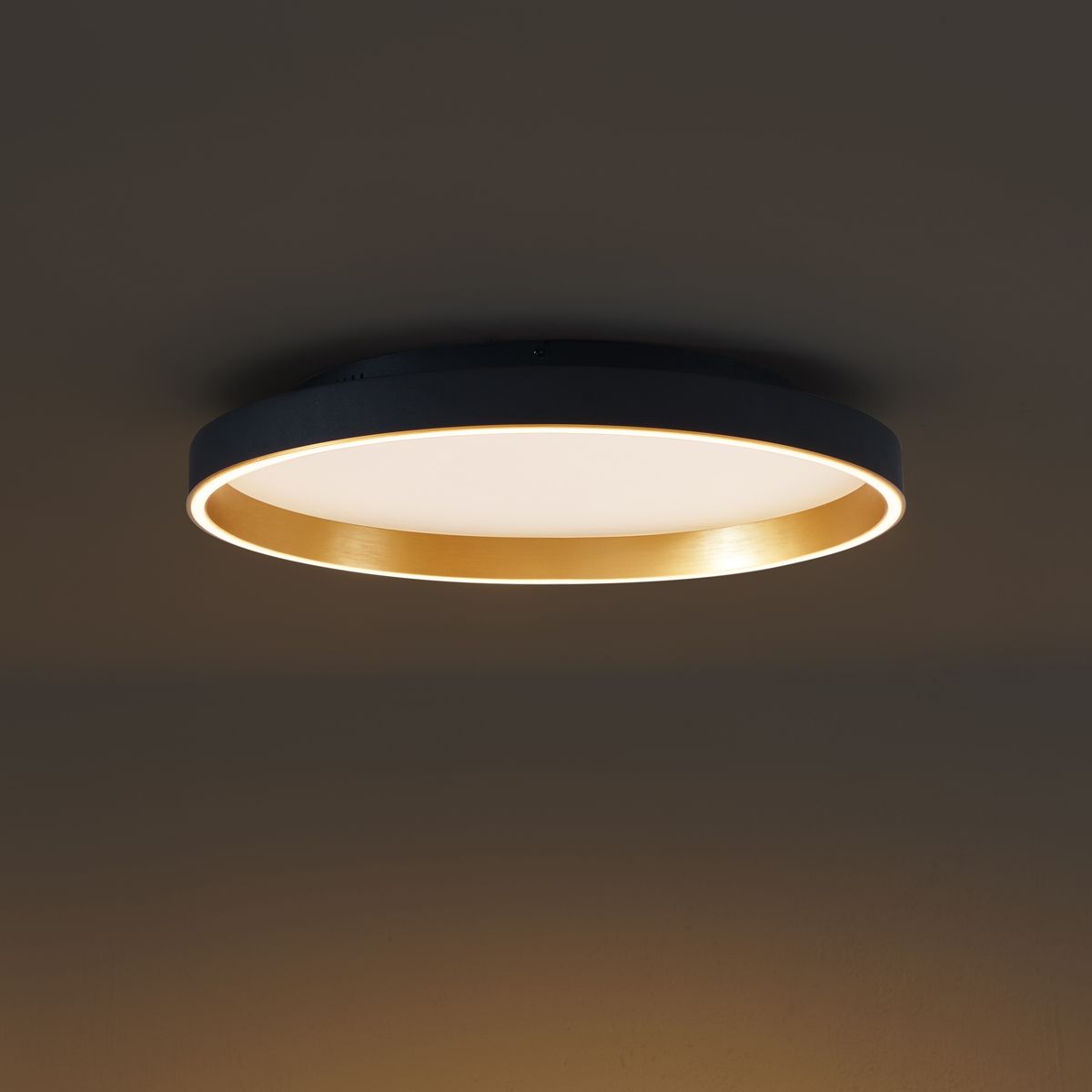 Design plafondlamp zwart met goud 60cm incl. LED 3-way switch - Ingo