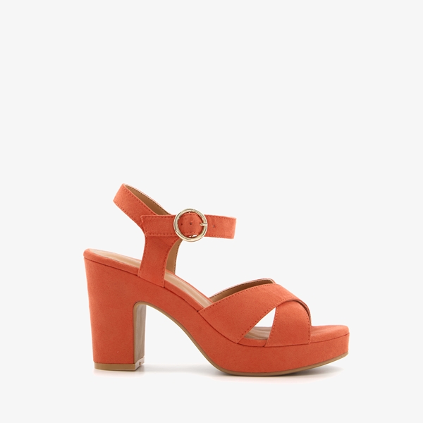 Blue Box oranje dames sandalen met hak