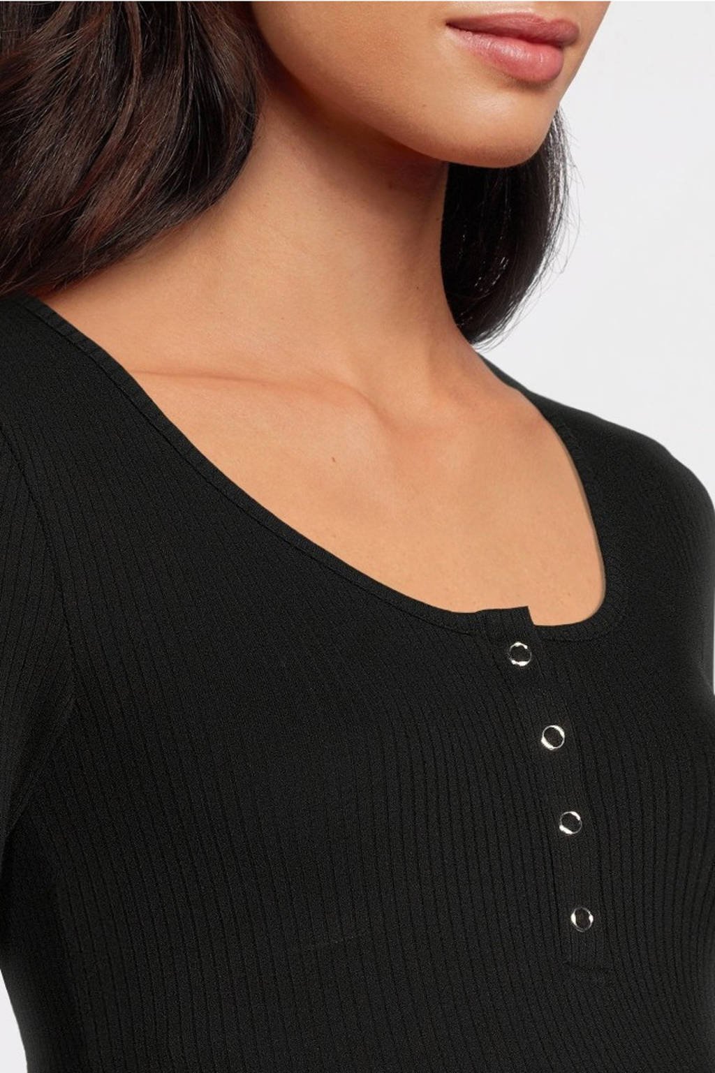 PIECES Maternity zwangerschapslongsleeve van katoen zwart