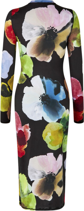 Stine Goya Pullover Long Sleeve Midi Dress, 2244 Stocking Jersey Watercolor bloom