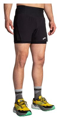 Short 2-en-1 Brooks High Point Trail 5inch Noir Homme