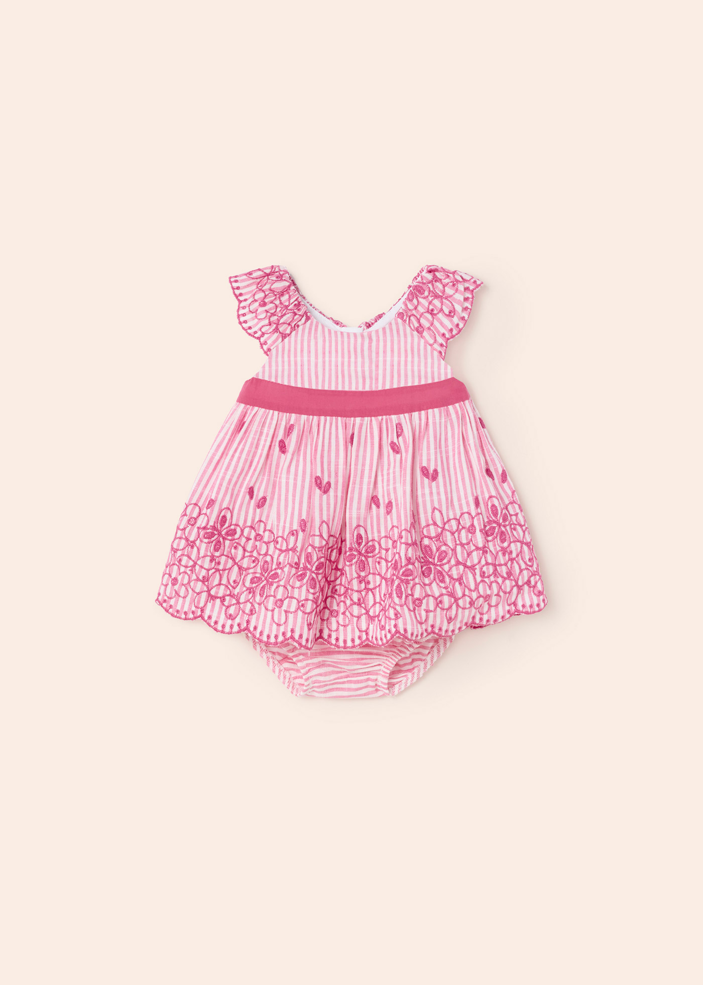 Vestido de cerimônia bordado com capa para fralda para recém-nascido