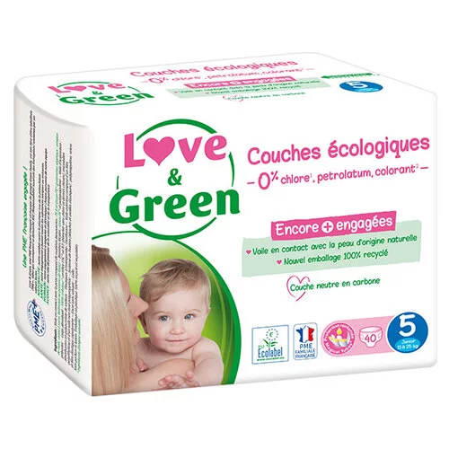 Love & Green Couches écologiques taille 5 (12-25kg) x40