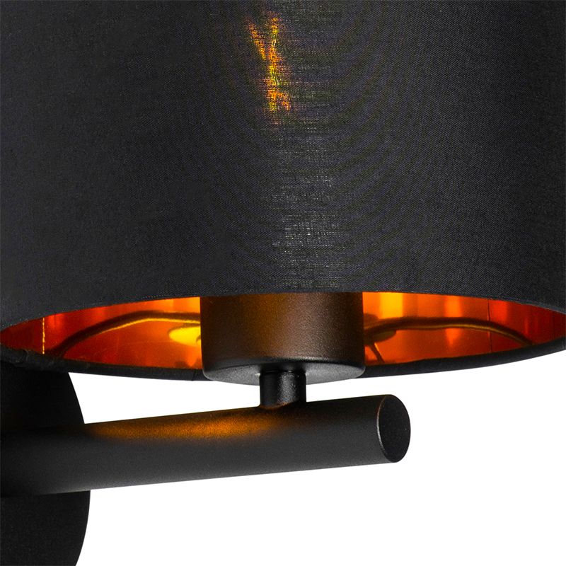 Moderne wandlamp zwart met goud - VT 1