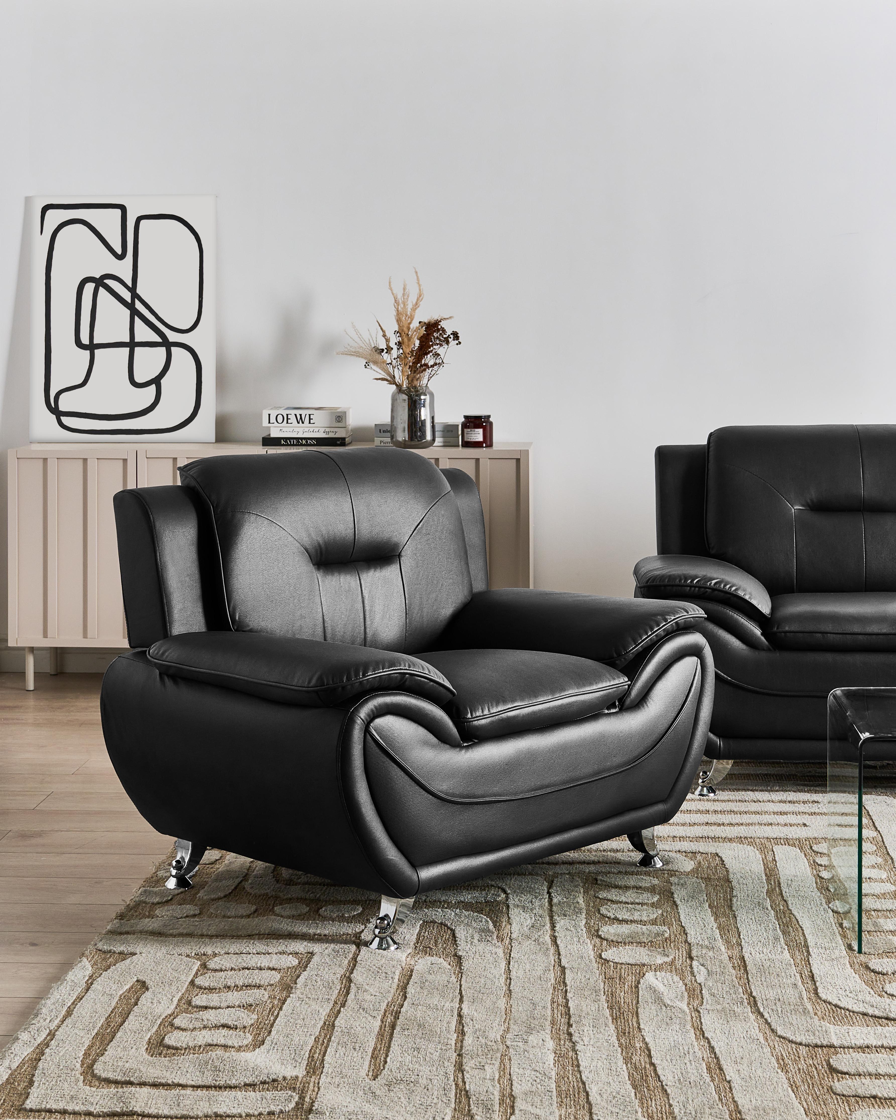 Fauteuil LEIRA Kunstleer Zwart