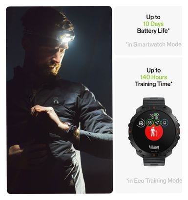 Montre GPS Polar Grit X2 Pro Noir Night avec Bracelet Nylon Hook & Loop