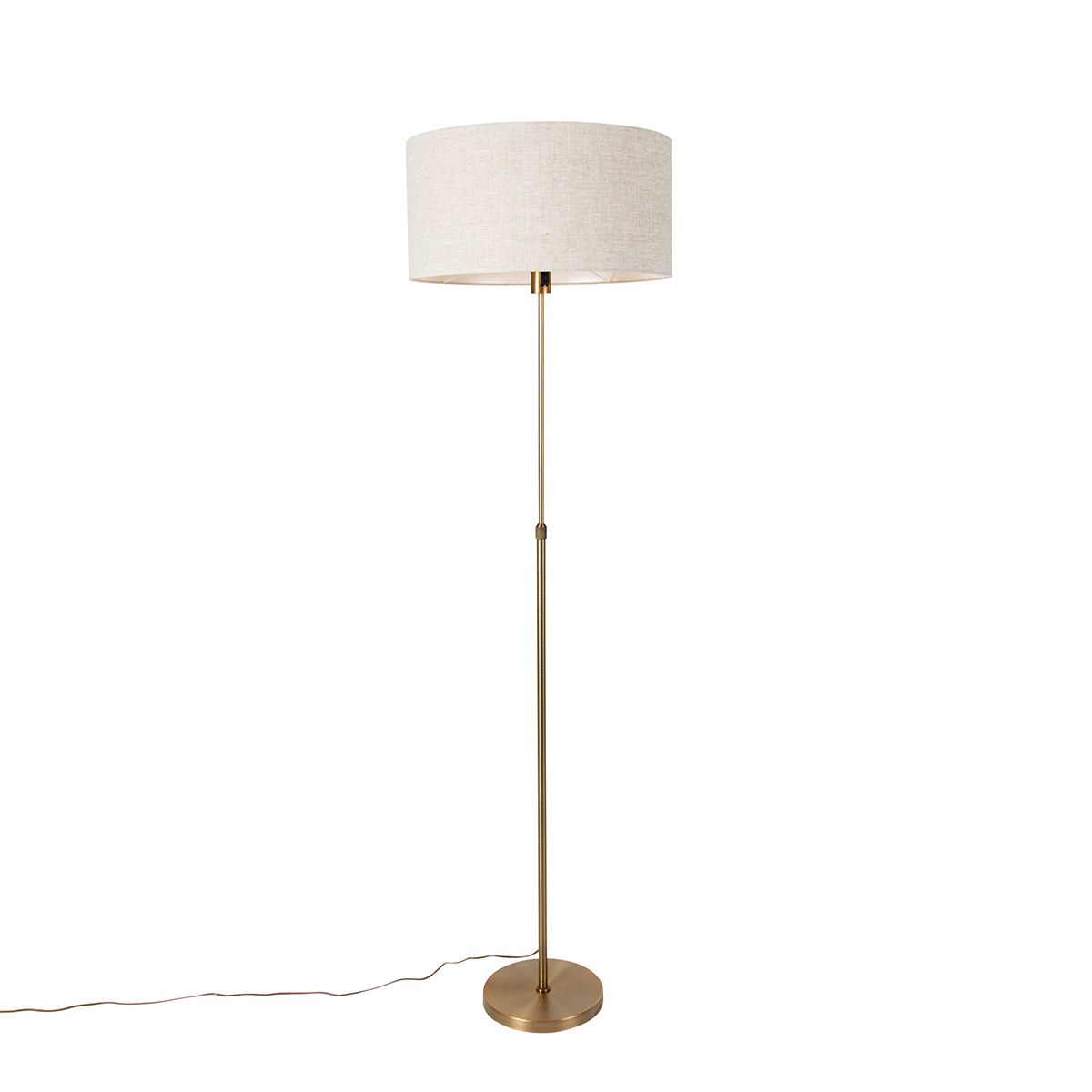 Vloerlamp verstelbaar brons met kap lichtgrijs 50 cm - Parte
