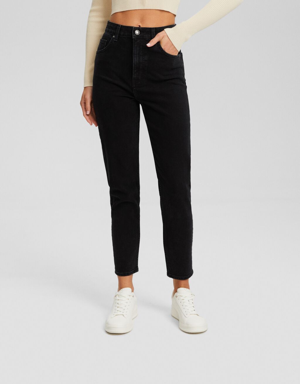 calças jeans confortáveis de mãe