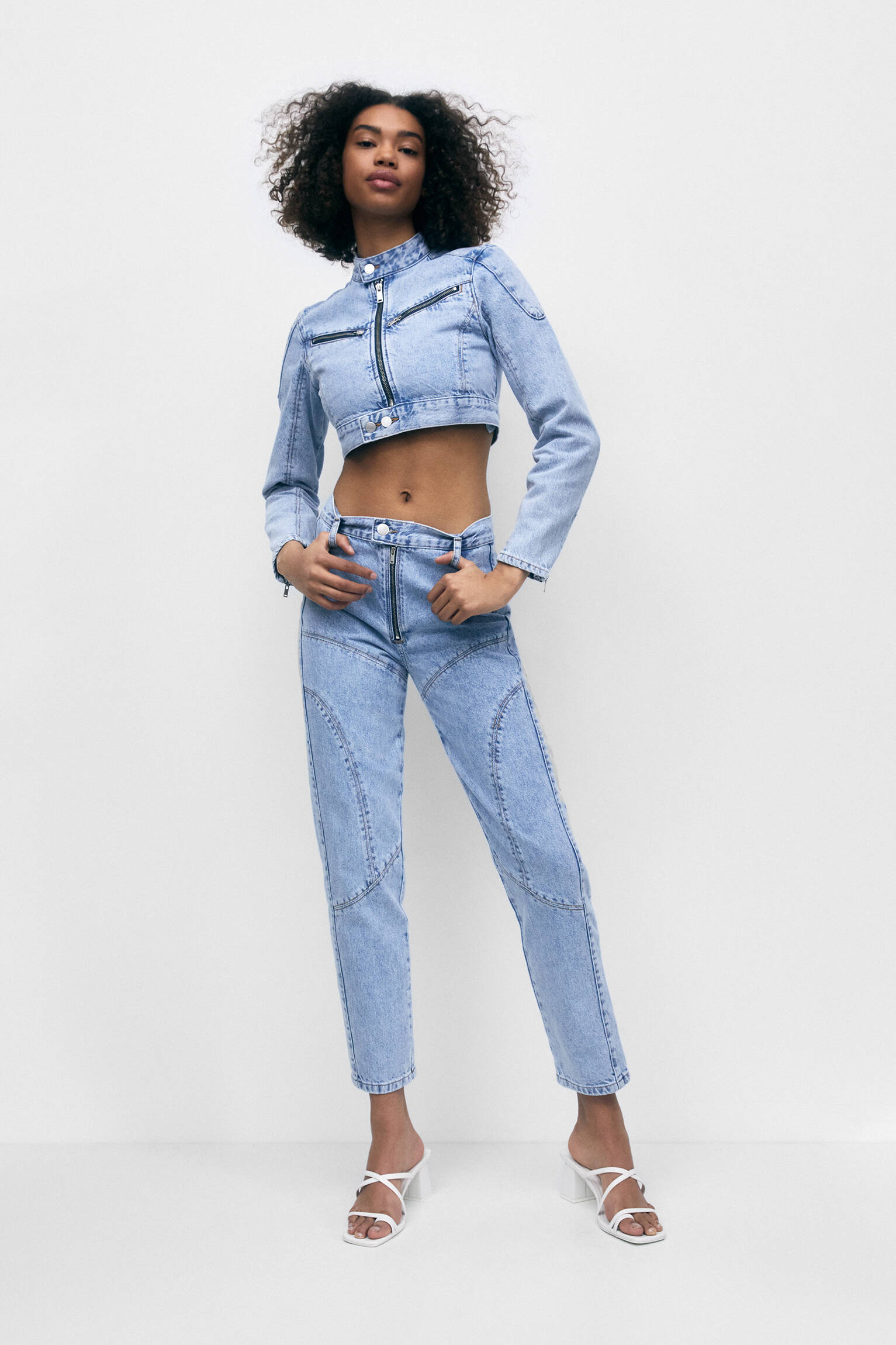 JAQUETA JEANS DE CORRIDA - AZUL CLARO