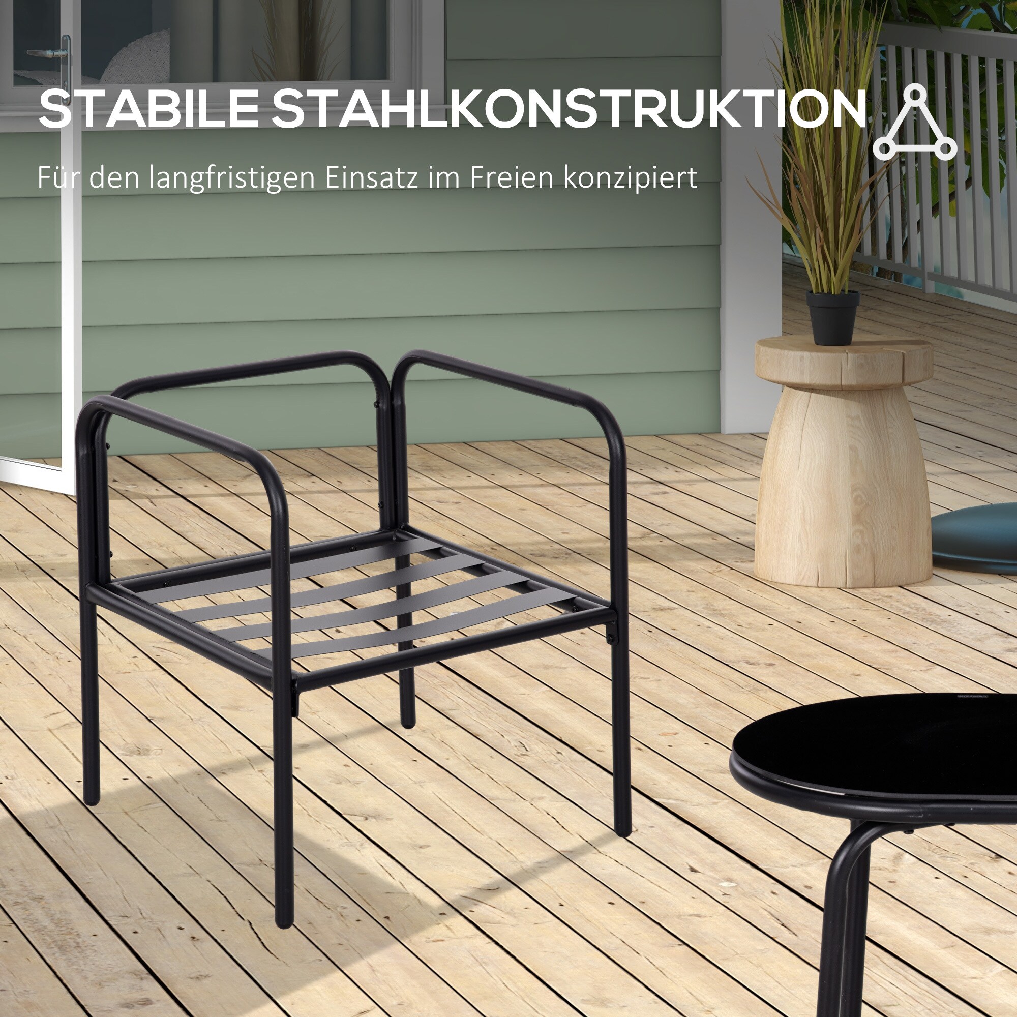 Outsunny Gartenmöbel-Set mit 2 Sessel braun 116L x 58B x 66H cm