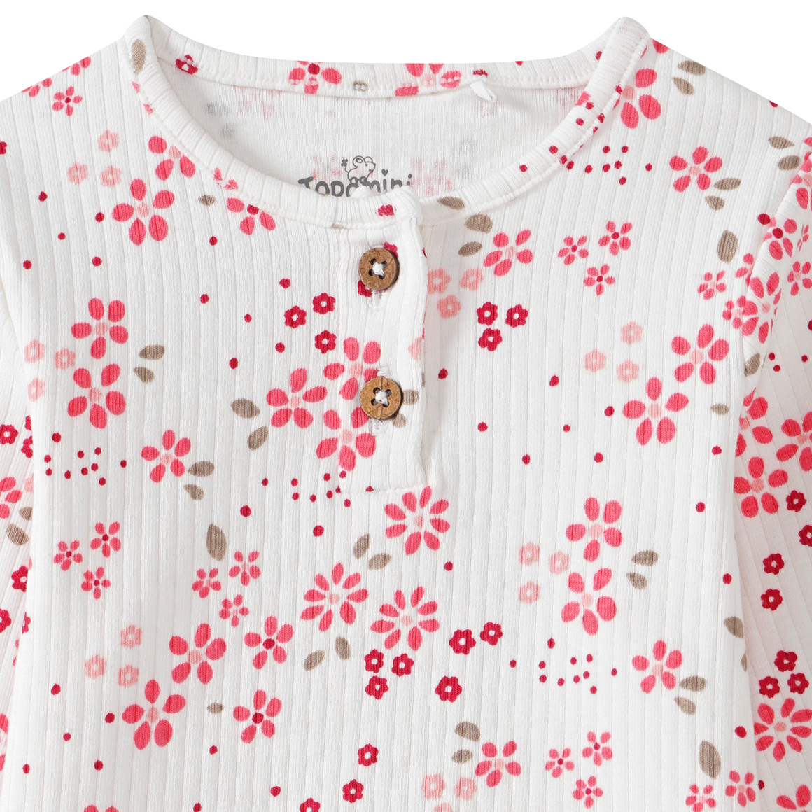 Topomini Baby Langarmshirt mit Blümchen-Print weiss