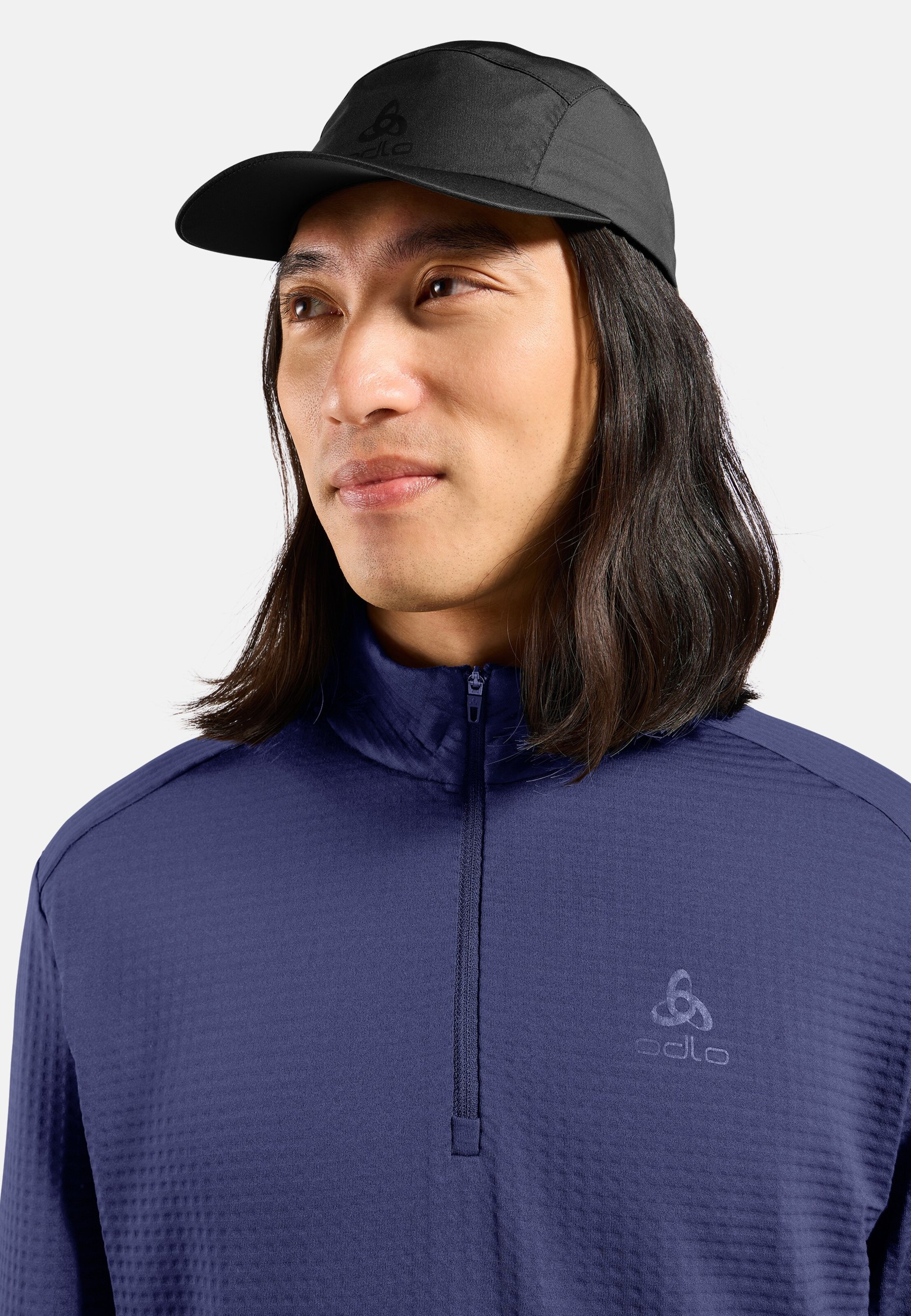 Essentials Thermal Laufshirt mit Halbreissverschluss in Skipper Blue