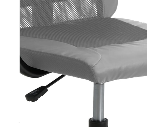 VIDAXL - Chaise de bureau gris tissu en maille et similicuir