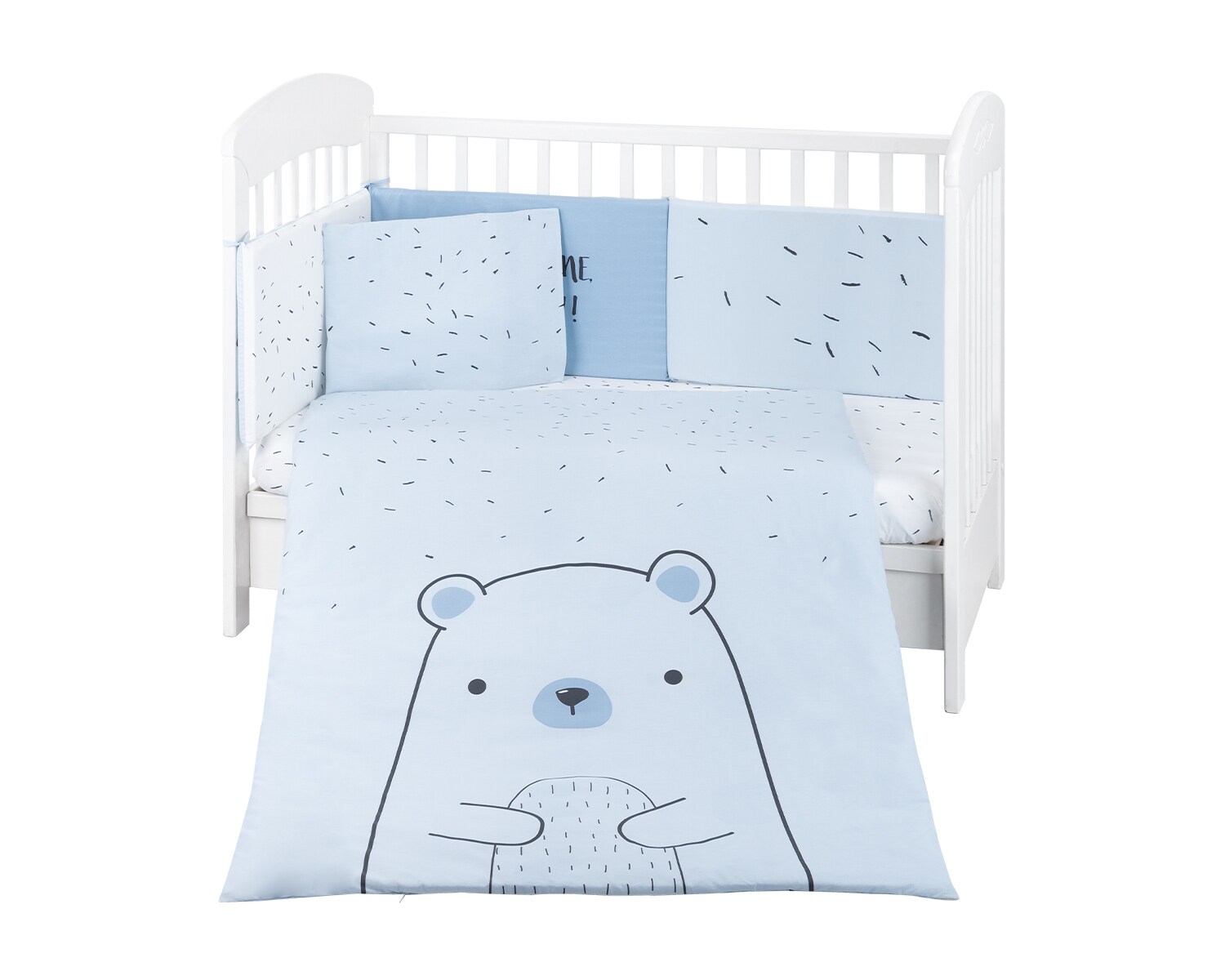 Kikkaboo Babybettwäsche Bär 6-tlg. Decke 135 x 95 Kissen 45 x 35 Laken 120 x 60 blau