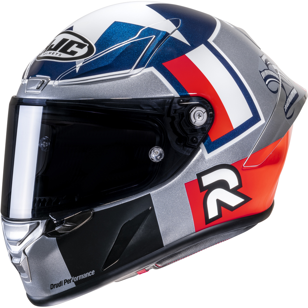 HJC - Casque RPHA 1 Ben Spies Silver Star MC21 / Argent / Bleu / Rouge