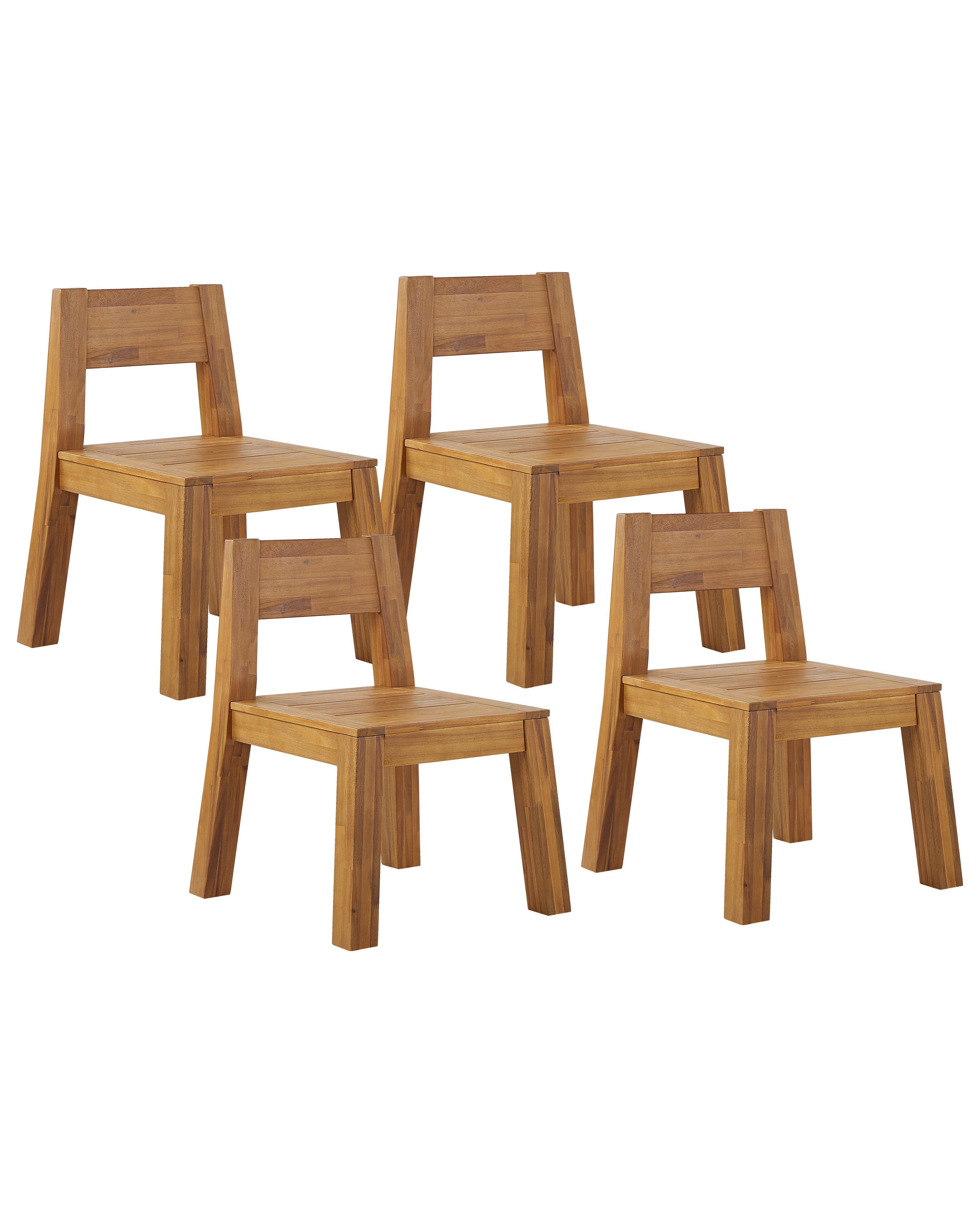 Set van 4 tuinstoelen LIVORNO Acaciahout Bruin