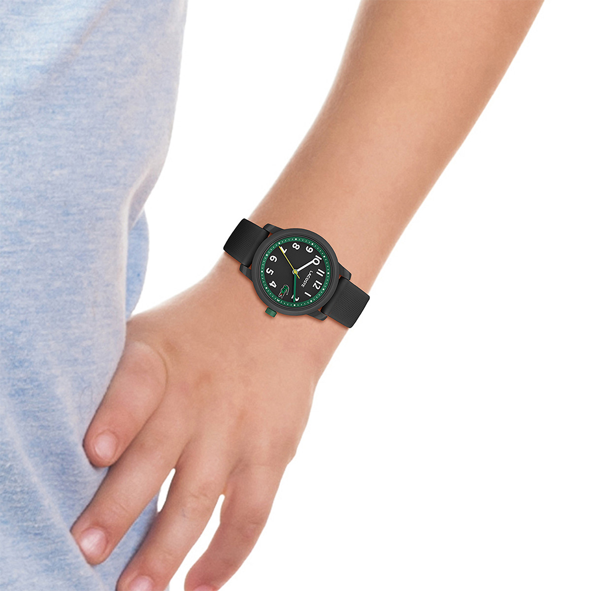 Montre LACOSTE 12.12 Kids enfant résine bracelet silicone noir