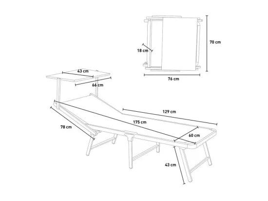 lot de 2 bain de soleil jardin transat piscine pliant moderne MALISS
