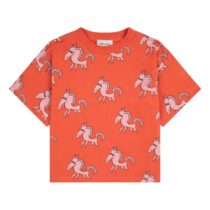Bobo Choses Exclusivité Bobo Choses x Smallable -  T-Shirt Coton Bio Cheval Blanc | Terracotta